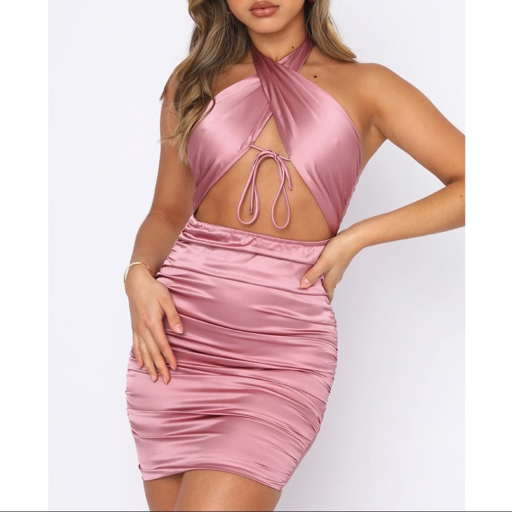 White Fox Boutique Living Fancy Mini Dress Mauve XS